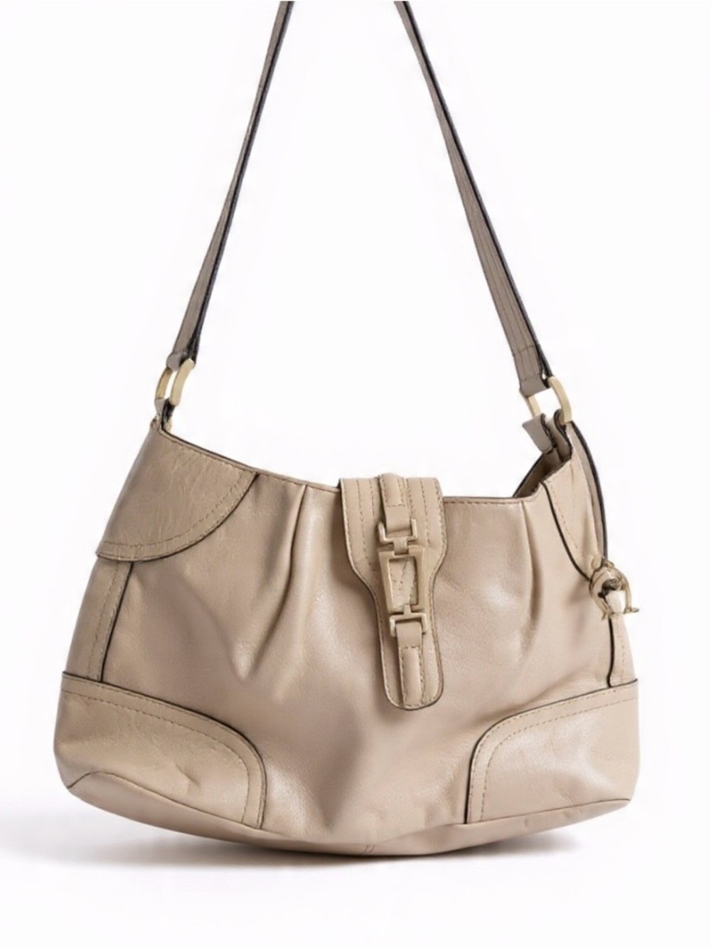 Etienne Aigner Taupe Beige Hobo Shoulder Bag Purse Classic Vintage Style